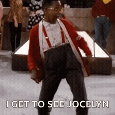 A Man In A Red Jacket And Suspenders Is Dancing In Front Of A Crowd . GIF