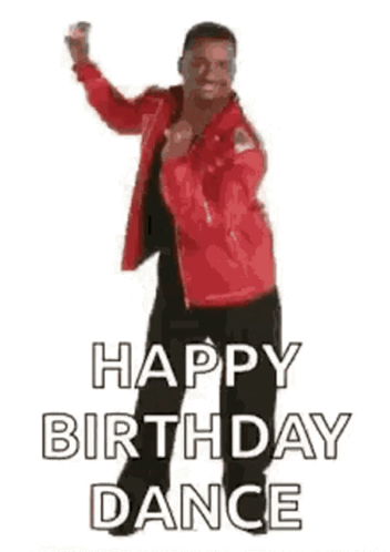 A Man In A Red Jacket Is Dancing In Front Of A White Background . GIF