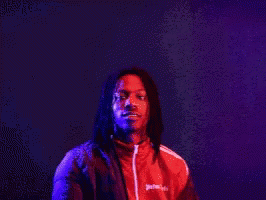 A Man In A Red Jacket Is Standing In Front Of A Sign That Says " How Bout Both " GIF