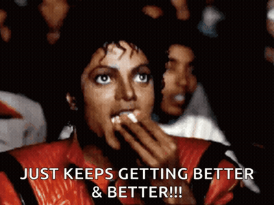 A Man In A Red Jacket Says Just Keeps Getting Better GIF