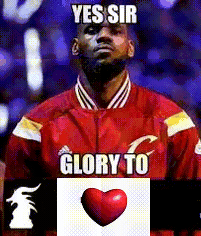 A Man In A Red Jacket Says Yes Sir Glory To A Heart GIF