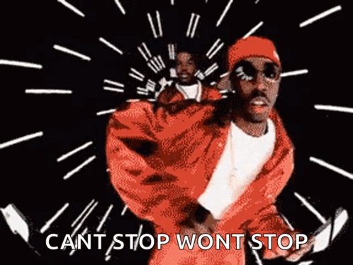 Man In Red Jacket Saying Cant Stop Wont Stop GIF