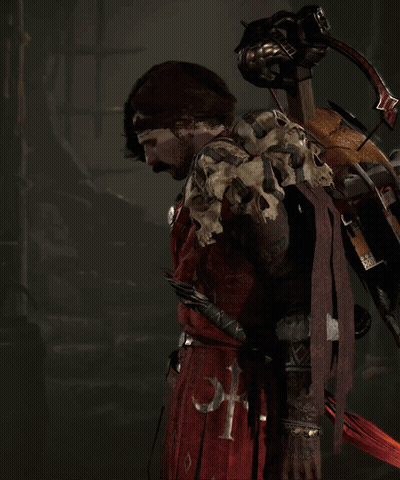 A Man In A Red Outfit Has A Tattoo On His Arm That Says ' Ep ' GIF