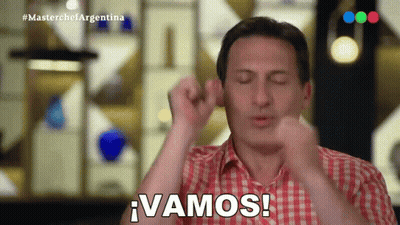 A Man In A Red Plaid Shirt Says Vamos GIF