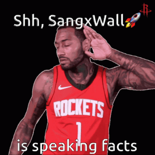A Man In A Red Rockets Jersey Is Talking Facts GIF