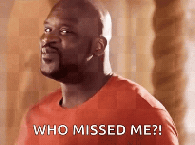 A Man In A Red Shirt Is Asking Who Missed Me ? GIF