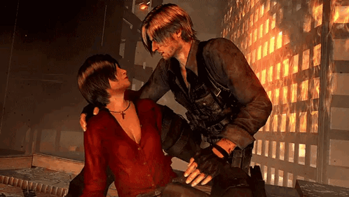 Man In Red Shirt Holding Another Man's Arm GIF