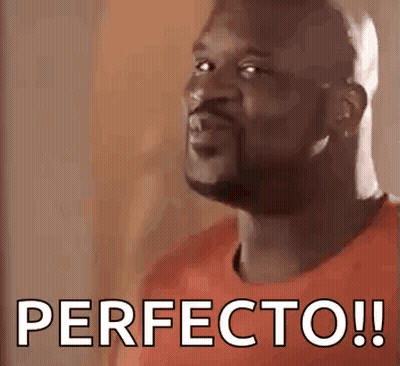A Man In A Red Shirt Is Making A Funny Face With The Words Perfecto ! GIF