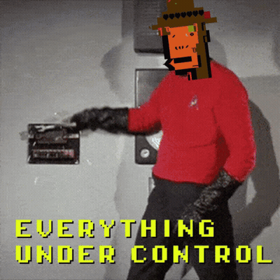 A Man In A Red Shirt Is Standing In Front Of A Wall With The Words Everything Under Control On It GIF