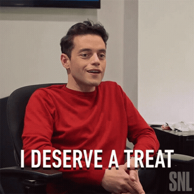 A Man In A Red Shirt Says I Deserve A Treat On Snl GIF