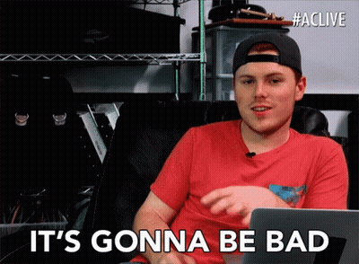 A Man In A Red Shirt Says It 'S Gonna Be Bad In Front Of A Laptop GIF