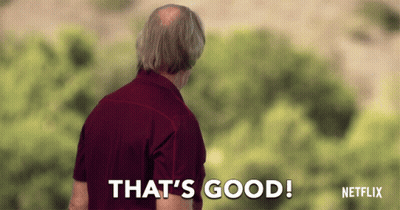 A Man In A Red Shirt Says That 'S Good In White Letters GIF
