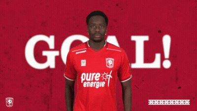 A Man In A Red Shirt With Oure Energie Written On It GIF