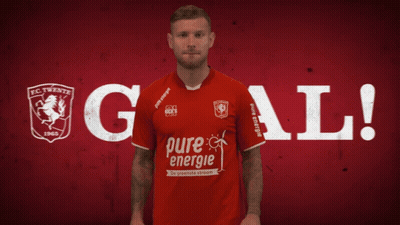 A Man In A Red Shirt With Pure Energie On It GIF