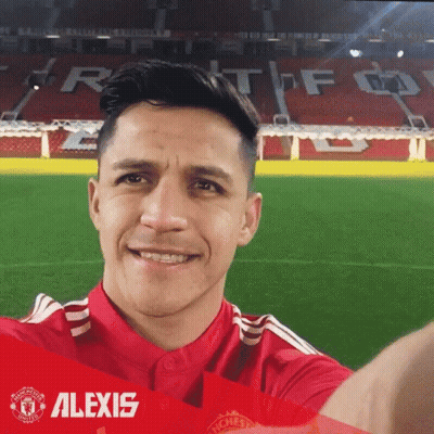 A Man In A Red Shirt With The Name Alexis On The Front GIF