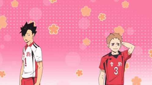 A Man In A Red Shirt With The Number 3 On It Stands Next To Another Man GIF