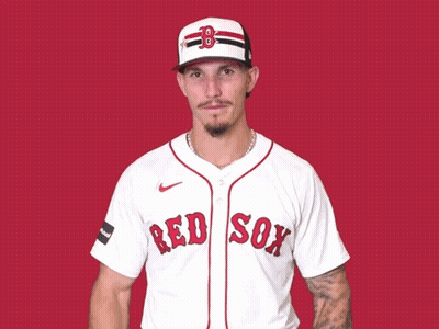 A Man In A Red Sox Jersey Is Giving A Thumbs Down GIF