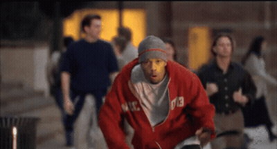 A Man In A Red Sweatshirt With The Number 13 On The Front GIF