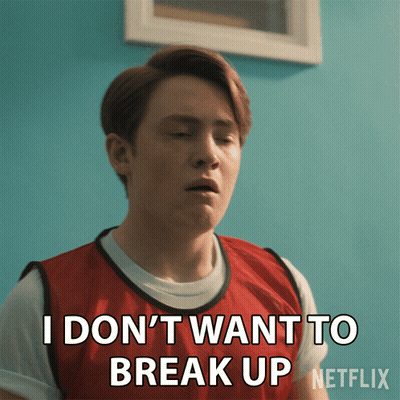 A Man In A Red Vest Says I Don T Want To Break Up GIF