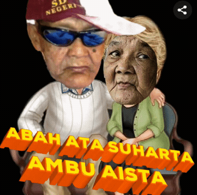 A Man In A Sd Negeri Hat Is Sitting Next To An Older Woman GIF