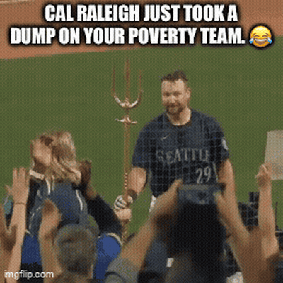 A Man In A Seattle Jersey Stands In Front Of A Crowd GIF