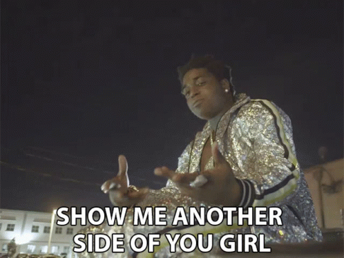 A Man In A Sequined Jacket Says Show Me Another Side Of Your Girl GIF