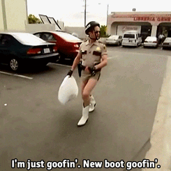 A Man In A Sheriff 'S Uniform Says I 'M Just Goofin ' GIF
