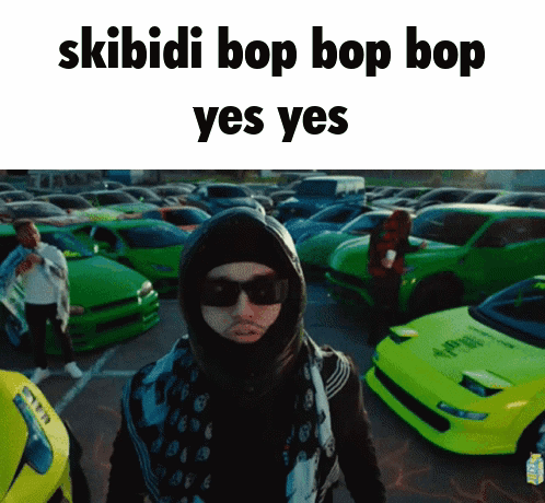 A Man In A Skibidi Bop Bop Bop Yes Yes Video GIF