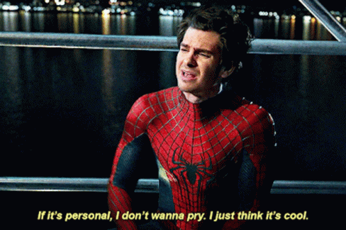 A Man In A Spider Man Suit Says If It 'S Personal GIF
