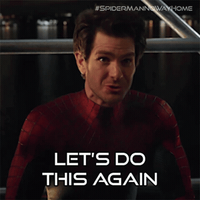 A Man In A Spider-Man Suit Says Let 'S Do This Again GIF