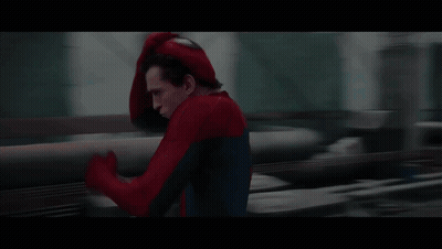 A Man In A Spiderman Costume Is Running GIF