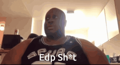 A Man In A Spurs Jersey Says " Edp Shot " GIF