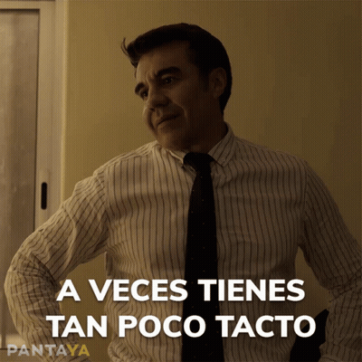 A Man In A Striped Shirt And Tie Says " A Veces Tienes Tan Poco Taco " GIF