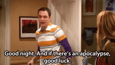 A Man In A Striped Shirt Is Standing Next To A Woman In A Hallway And Saying Good Night . GIF