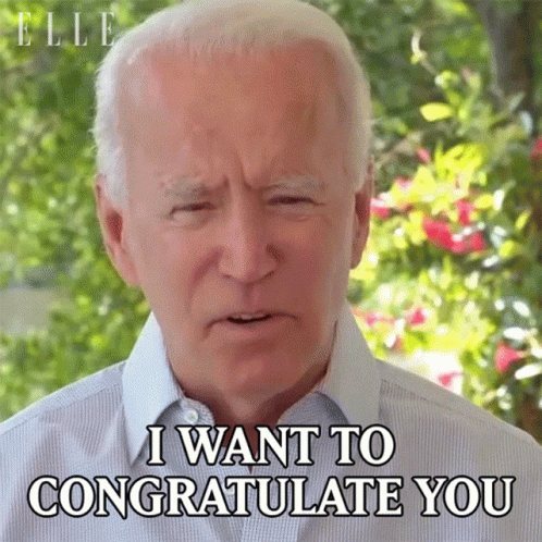 A Man In A Striped Shirt Says I Want To Congratulate You . GIF