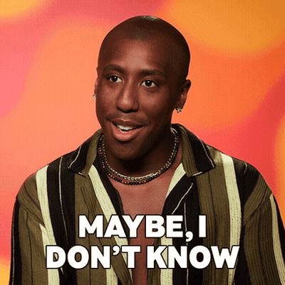 A Man In A Striped Shirt Says Maybe I Don T Know GIF