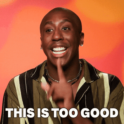 A Man In A Striped Shirt Says " This Is Too Good " With His Finger On His Lips GIF