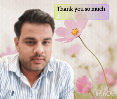 A Man In A Striped Shirt Stands In Front Of A Pink Flower With A Thank You So Much Message GIF