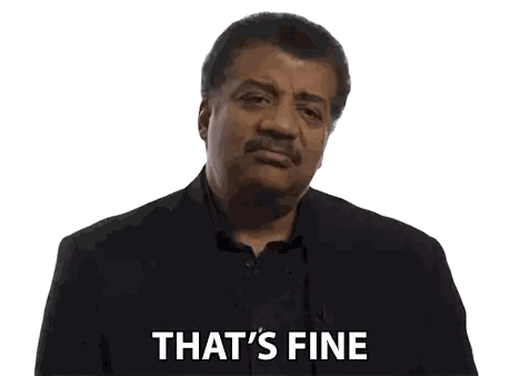 A Man In A Suit And Black Shirt Is Saying That 'S Fine Sticker