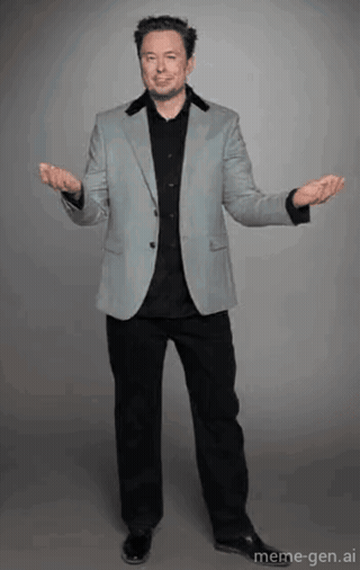 A Man In A Suit And Black Shirt Is Standing With His Arms Outstretched GIF