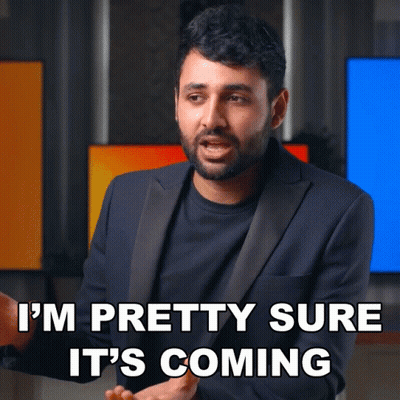 A Man In A Suit And Black Shirt Says I 'M Pretty Sure It 'S Coming GIF