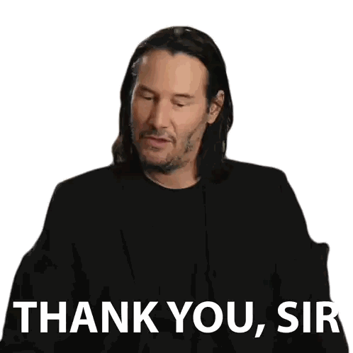 A Man In A Suit And Black Shirt Says Thank You Sir Sticker