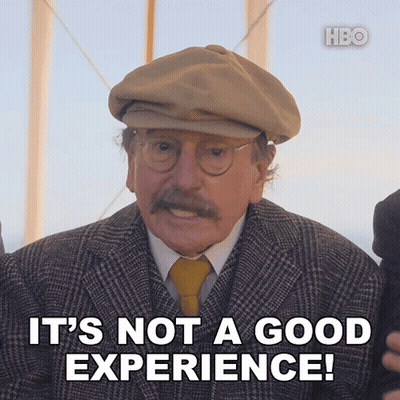 A Man In A Suit And Hat Is Saying It 'S Not A Good Experience GIF