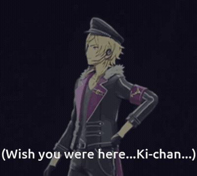 A Man In A Suit And Hat Says " Wish You Were Here Ki-Chan ... " GIF