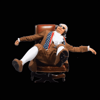 A Man In A Suit And Sunglasses Is Sitting In A Chair With His Arms Outstretched GIF
