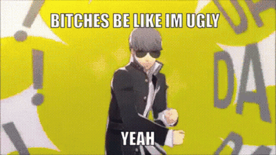 A Man In A Suit And Sunglasses Says " Bitches Be Like Im Ugly Yeah " . GIF