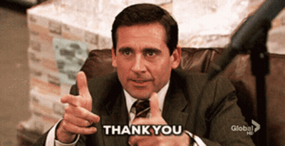 A Man In A Suit And Tie Giving A Thumbs Up With The Words Thank You Below Him GIF