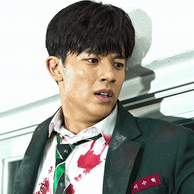 A Man In A Suit And Tie Has A Name Tag That Says " 이수혁 " GIF
