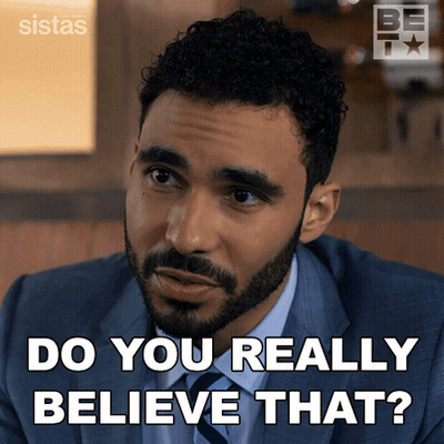 A Man In A Suit And Tie Is Asking If He Really Believes That GIF