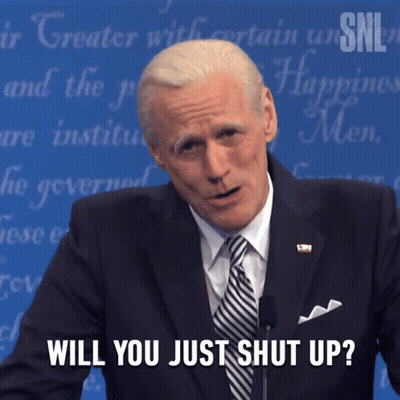 A Man In A Suit And Tie Is Asking If He Should Just Shut Up GIF